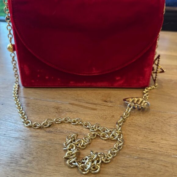 Vintage Gianni Versace Red Velvet Handbag - Picture 10 of 10